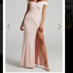 Light pink off the shoulder dress! WORN ONCE